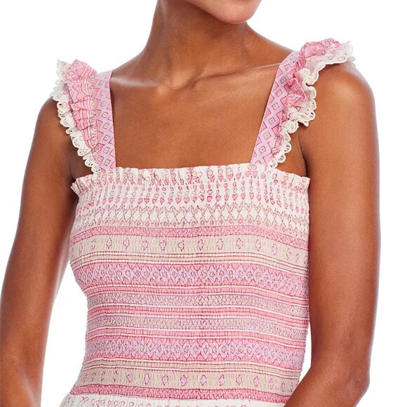 NEW ALICIA BELL Pink Hearts Tiered Maxi Dress Size S - Picture 4 of 7